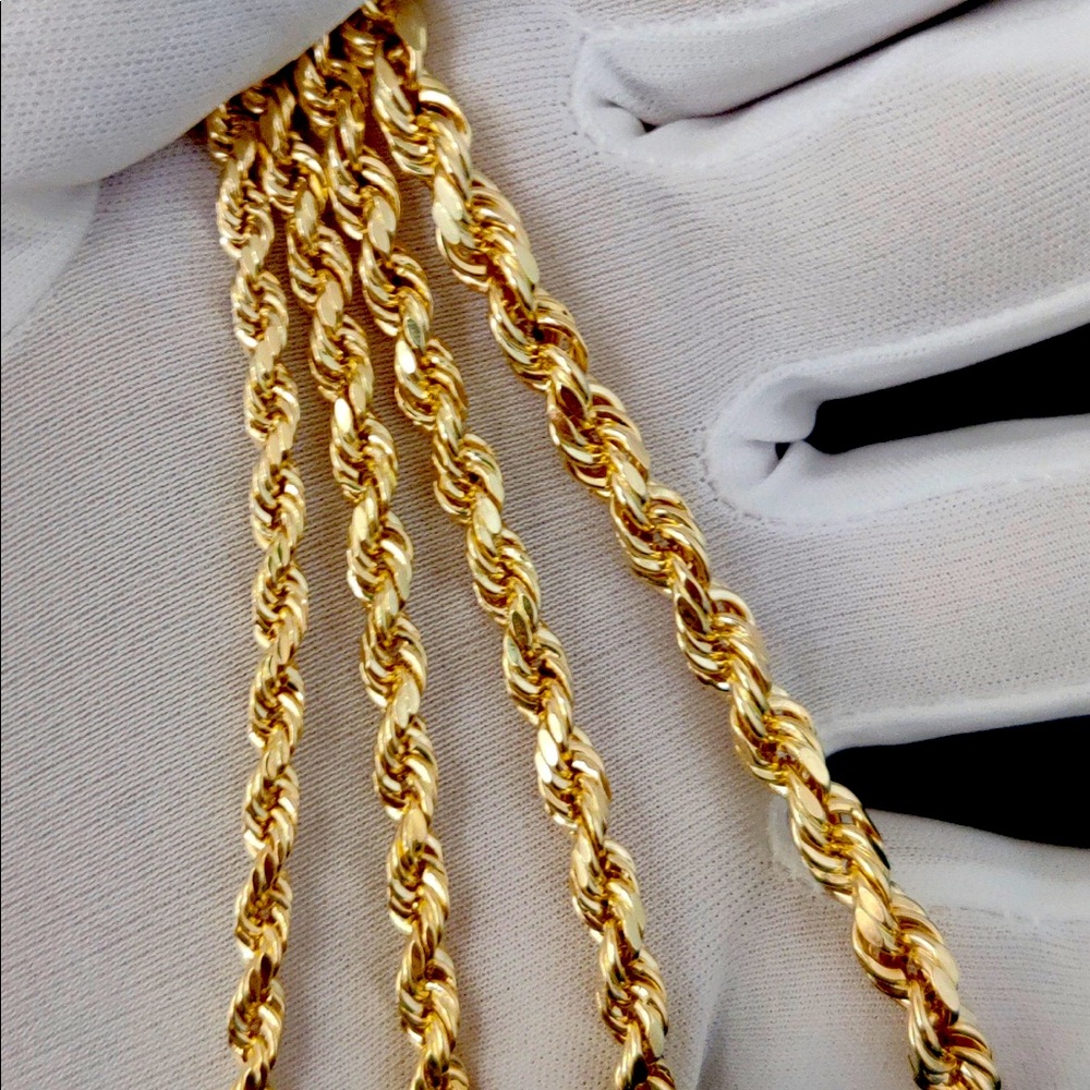 10k solid gold Diamond cut rope bracelet NOT PLATED, FREE APPRAISAL INCLUDED,